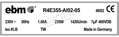 0004105166-MOTOTURBINE EBMPAPST R4E355-AI02-05 3