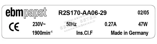 0004105169-MOTOTURBINE EBMPAPST R2S170.AA06.29 2