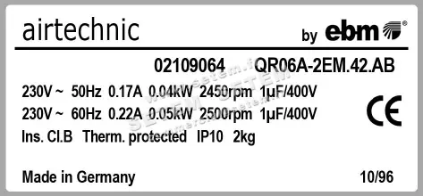 0004105174-VENTILATEUR EBMPAPST QR06A.2EM.42.AB *104725* 2