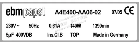 0004105191-MOTOHELICE EBMPAPST A4E400.AA06.02 2