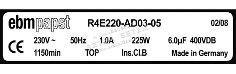0004105194-MOTOTURBINE EBMPAPST R4E200.AD03.05 2