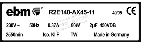 0004105196-MOTOTURBINE EBMPAPST R2E140-AX45-11 3