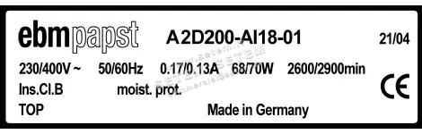 0004105202-MOTOHELICE EBMPAPST A2D200.AI18.01 3