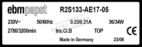 0004105203-MOTOTURBINE EBMPAPST R2S133.AE17.05 3