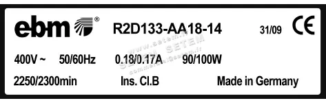 0004105212-MOTOTURBINE EBMPAPST R2D133.AA18.14 2