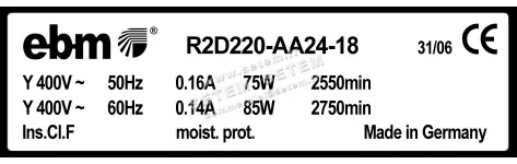 0004105214-MOTOTURBINE EBMPAPST R2D220.AA24.18 2