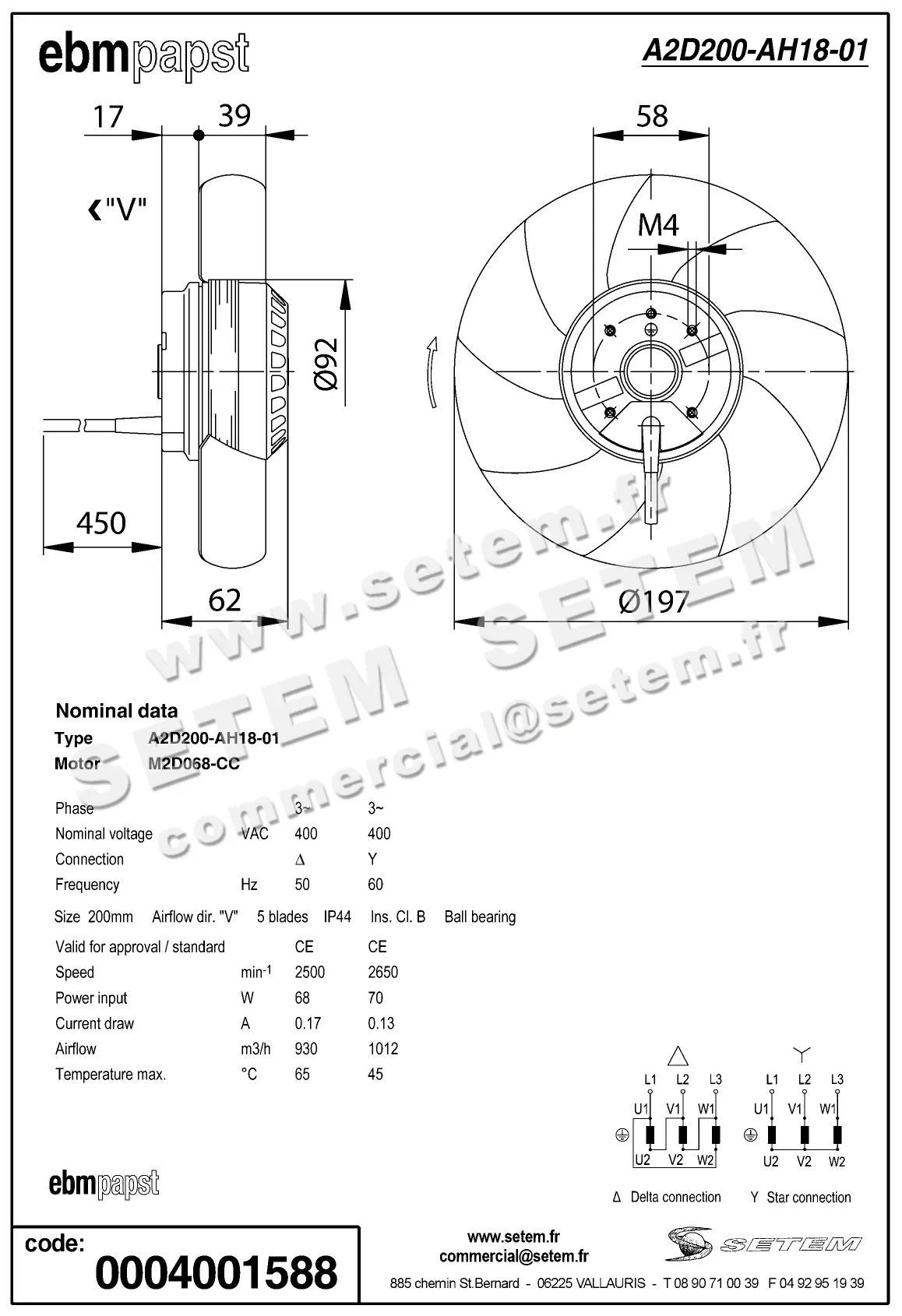 0004105224-MOTOHELICE EBMPAPST A2D200.AH18.01 2