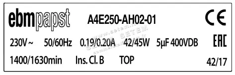 0004105226-MOTOHELICE EBMPAPST A4E250.AH02.01 2