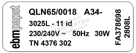 0004105230-VENTILATEUR EBMPAPST QLN65/0018.A34.3025L11ID 2