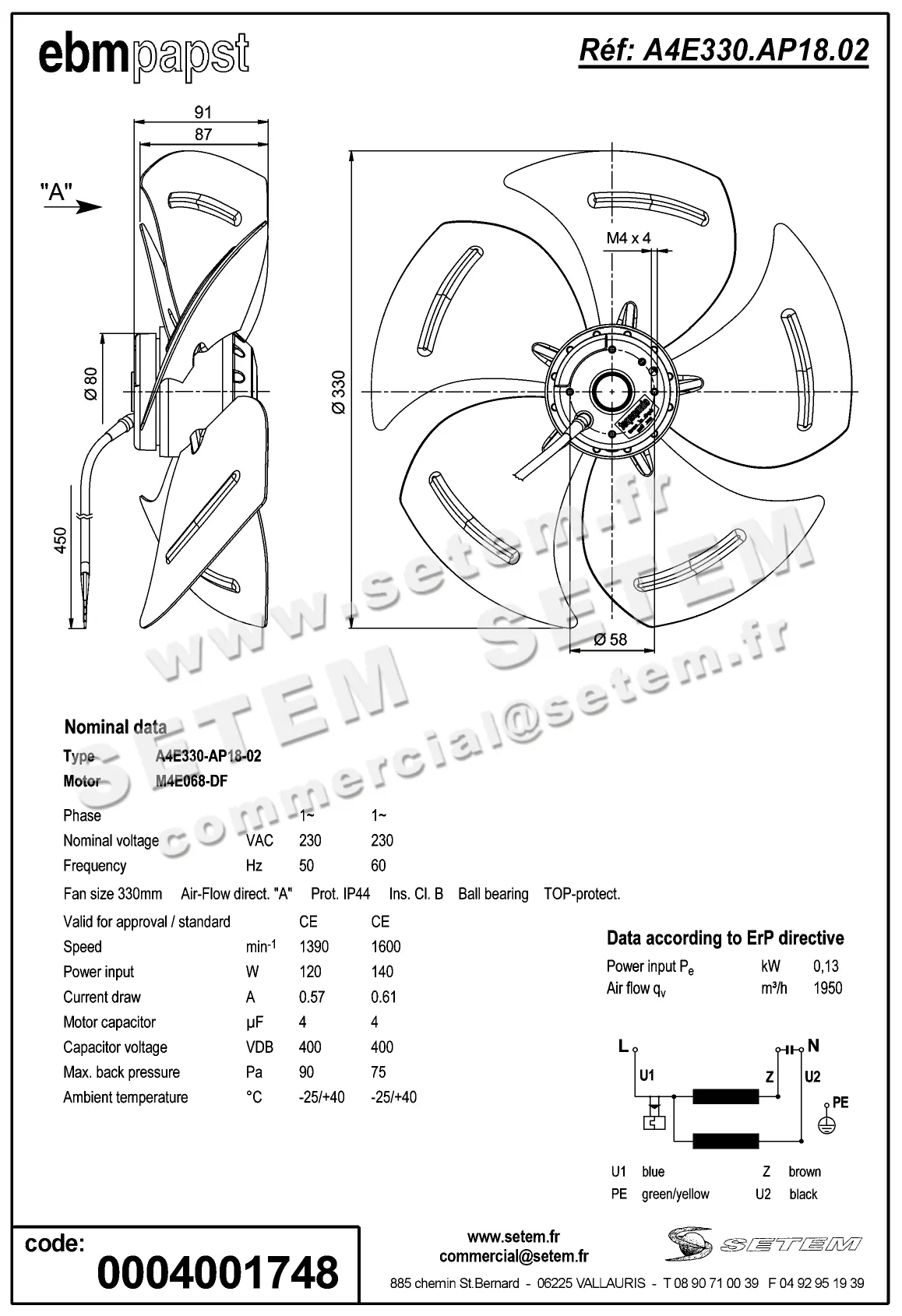 0004105233-MOTOHELICE EBMPAPST A4E330.AP18.02 2