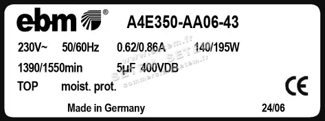 0004105236-MOTOHELICE EBMPAPST A4E350.AA06.43 2