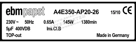 0004105237-MOTOHELICE EBMPAPST A4E350.AP20.26 2