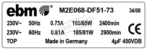 0004105246-MOTEUR EBMPAPST M2E068-DF51-73 3
