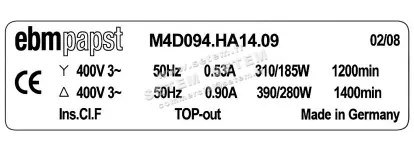 0004105253-MOTEUR EBMPAPST M4D094.HA14.09 2