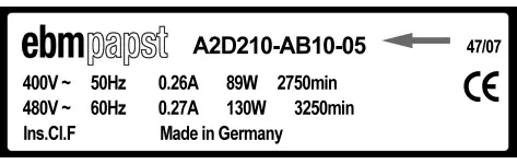 0004105275-MOTOHELICE EBMPAPST A2D210-AB10-05 3