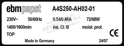 0004105287-MOTOHELICE EBMPAPST A4S250-AH02-01 3