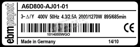 0004105290-MOTOHELICE EBMPAPST A6D800-AJ01-01 2