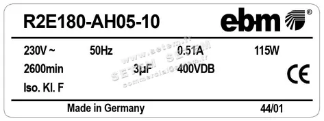 0004105292-MOTOTURBINE EBMPAPST R2E180-AH05-10 2