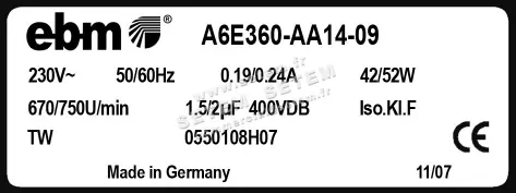 0004105300-MOTOHELICE EBMPAPST A6E360-AA14-09 "0550108H07" 2