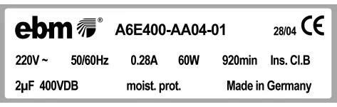 0004105301-MOTOHELICE EBMPAPST A6E400-AA04-01 2