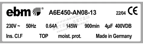 0004105305-MOTOHELICE EBMPAPST A6E450-AN08-13 2