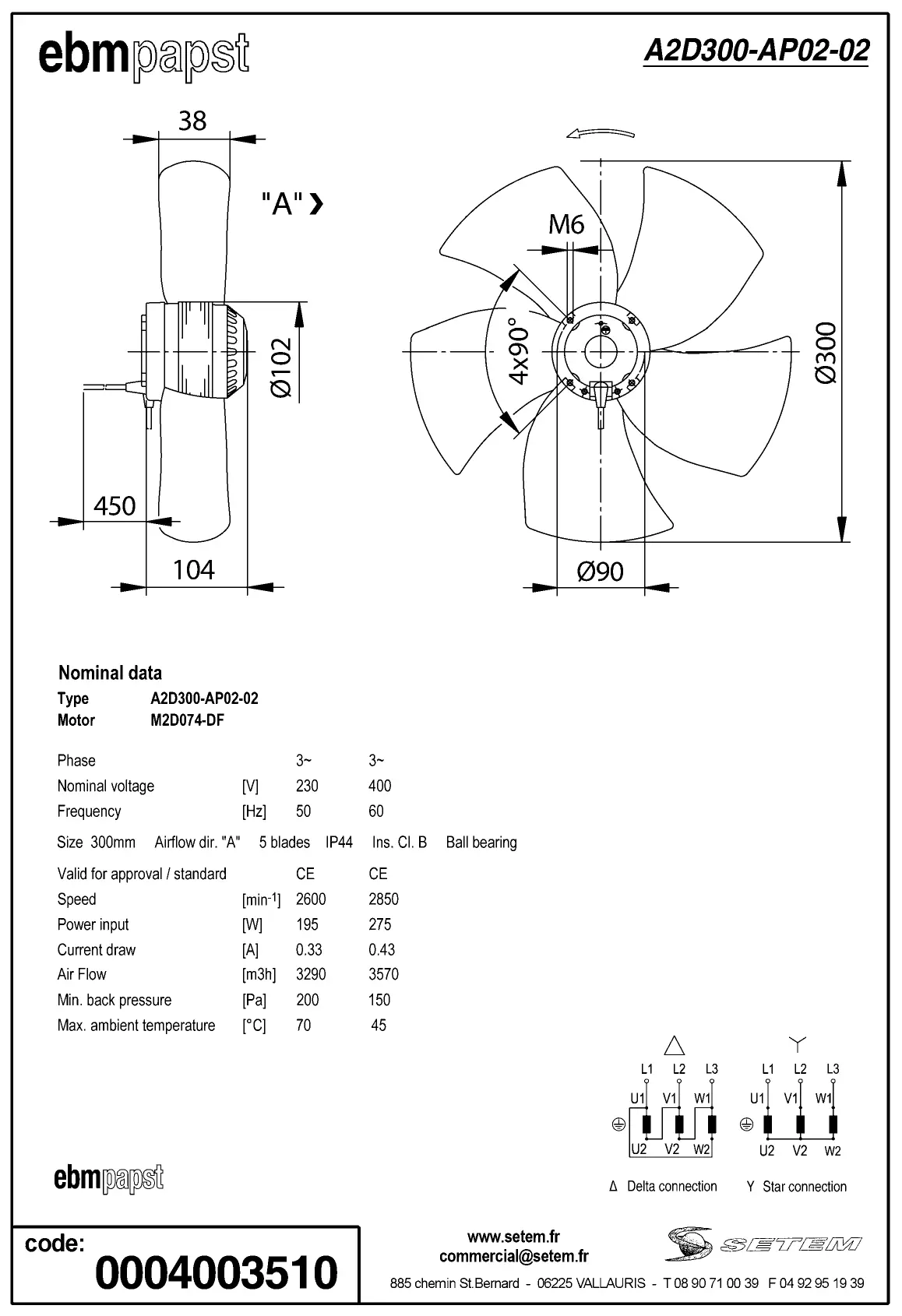0004105309-MOTOHELICE EBMPAPST A2D300.AP02.02 4