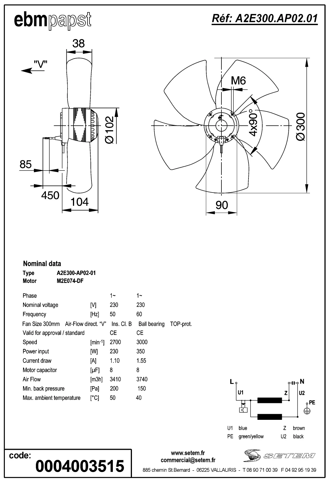 0004105312-MOTOHELICE EBMPAPST A2E300.AP02.01 2