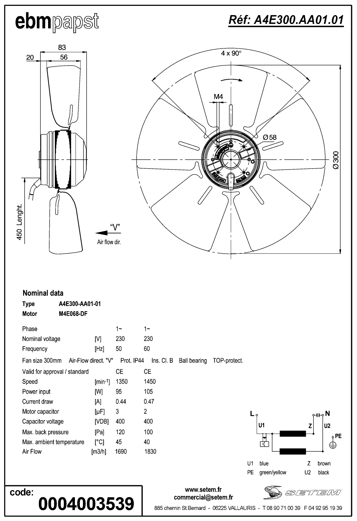 0004105329-MOTOHELICE EBMPAPST A4E300.AA01.01 2