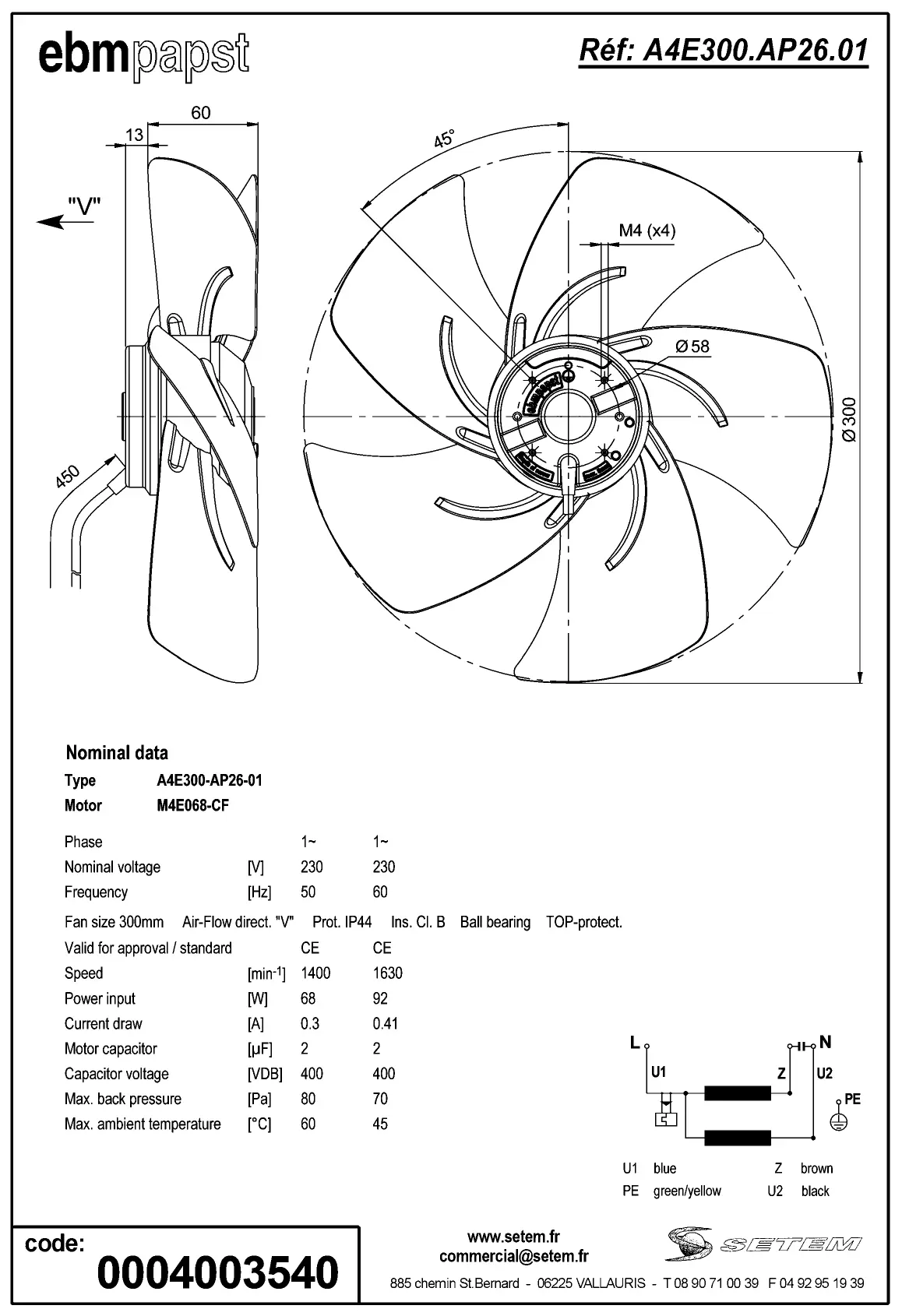 0004105330-MOTOHELICE EBMPAPST A4E300.AP26.01 2