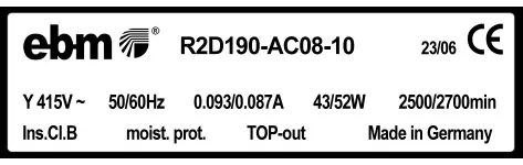 0004105338-MOTOTURBINE EBMPAPST R2D190-AC08-10 2