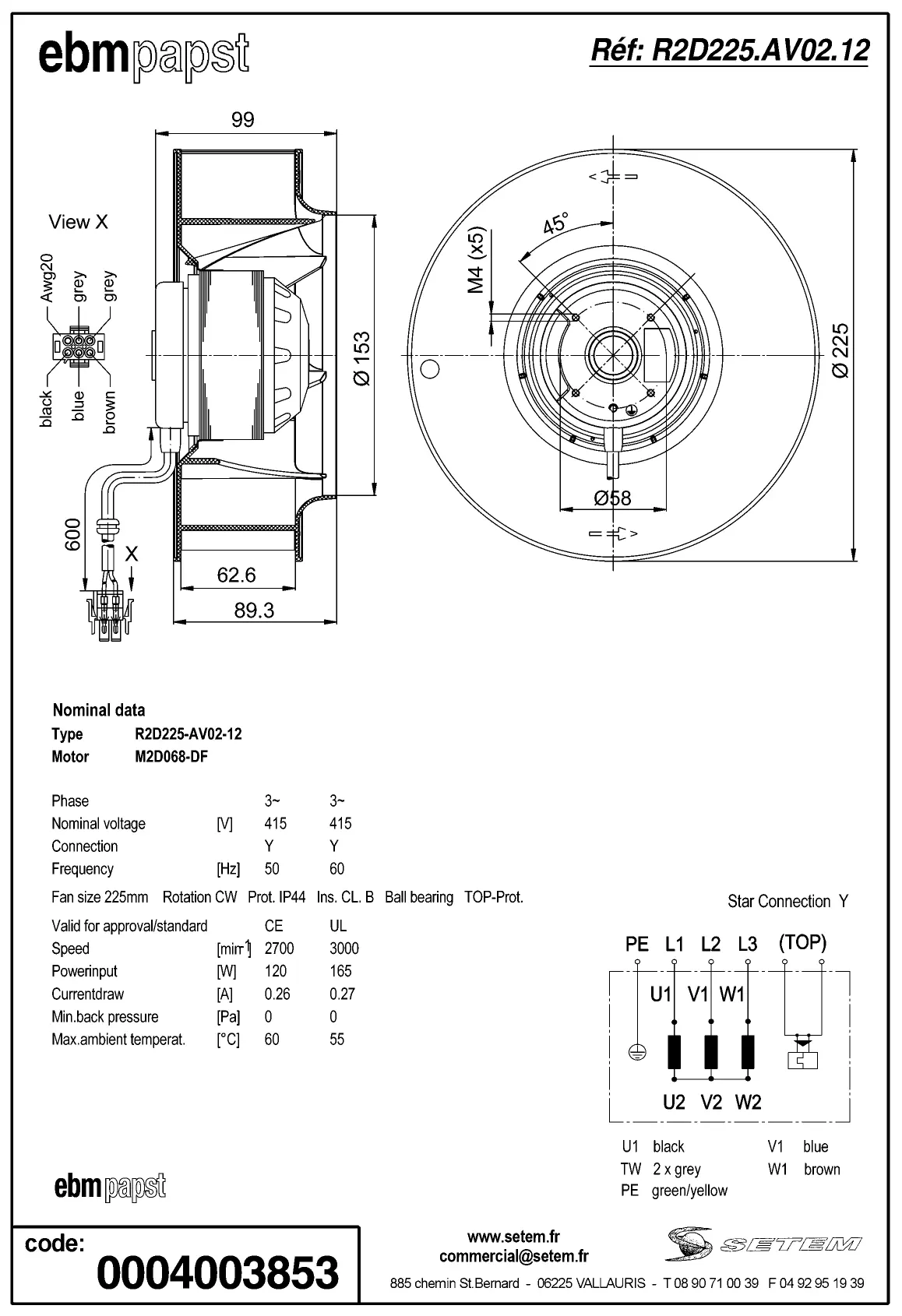 0004105342-MOTOTURBINE EBMPAPST R2D225.AV02.12