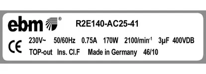 0004105347-MOTOTURBINE EBMPAPST R2E140AC25-41 3
