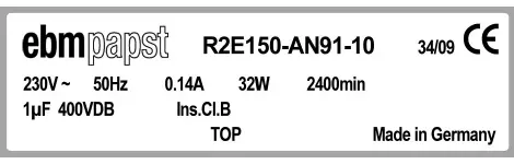 0004105352-MOTOTURBINE EBMPAPST R2E150.AN91.10 2