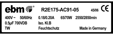 0004105356-MOTOTURBINE EBMPAPST R2E175-AC91-05 2
