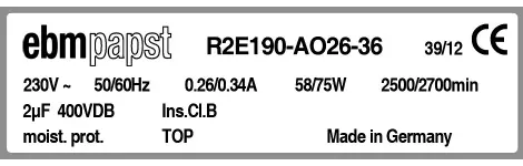 0004105362-MOTOTURBINE EBMPAPST R2E190.AO26.36 3