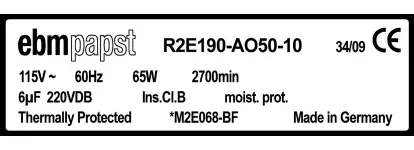 0004105363-MOTOTURBINE EBMPAPST R2E190.AO50.10 2