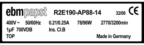 0004105367-MOTOTURBINE EBMPAPST R2E190.AP88.14 2