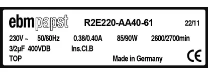 0004105368-MOTOTURBINE EBMPAPST R2E220.AA40.61 2
