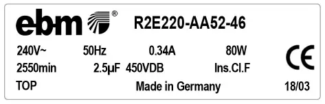 0004105370-MOTOTURBINE EBMPAPST R2E220.AA52.46 2