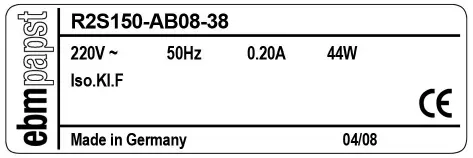 0004105382-MOTOTURBINE EBMPAPST R2S150-AB08-38 2