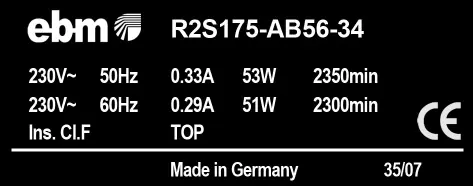 0004105383-MOTOTURBINE EBMPAPST R2S175.AB56.34 2