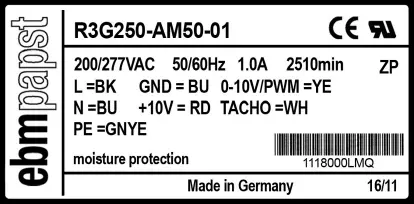 0004105385-MOTOTURBINE EBMPAPST R3G250.AM50.01 3