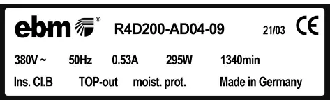 0004105386-MOTOTURBINE EBMPAPST R4D200.AD04.09 2