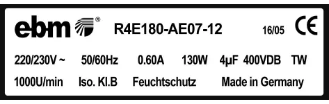 0004105392-MOTOTURBINE EBMPAPST R4E180.AE07.12 2