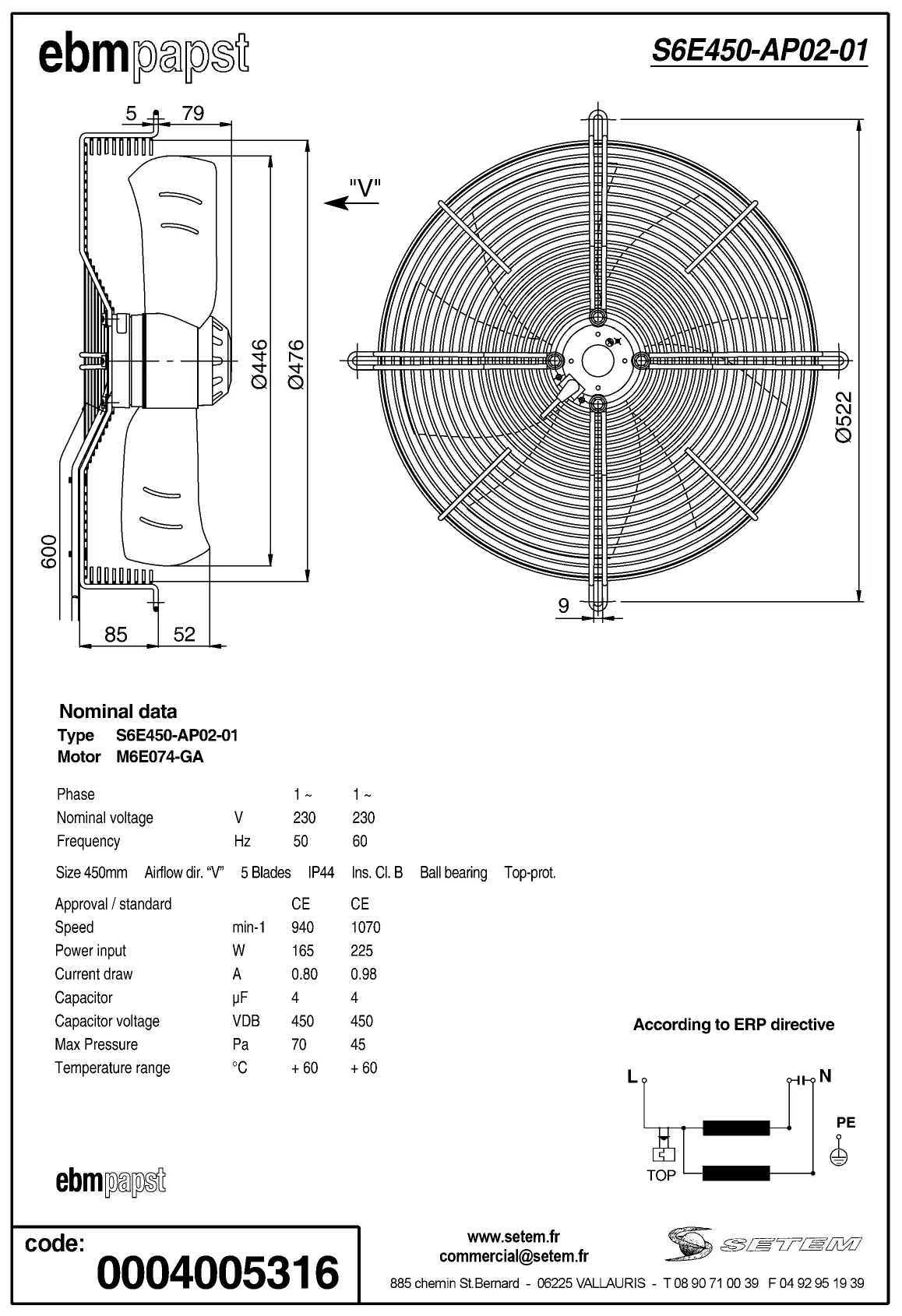 0004105395-MOTOTURBINE EBMPAPST R4E280.AD08.11 2