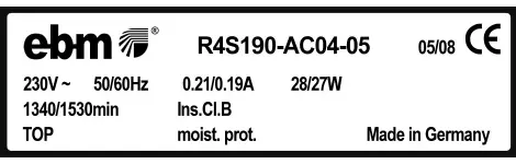 0004105399-MOTOTURBINE EBMPAPST R4S190-AC04-05 3