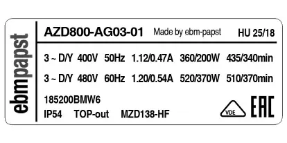 0004105402-MOTOHELICE EBMPAPST AZD800.AG03.01 2