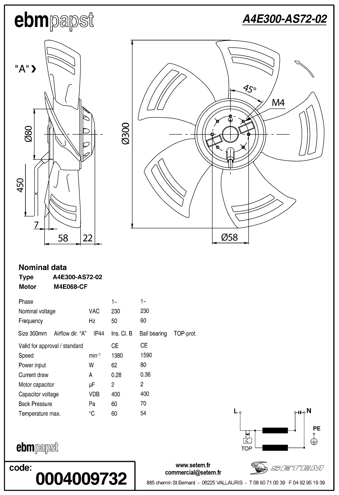 0004105419-MOTOHELICE EBMPAPST A4E300.AS72.02 2