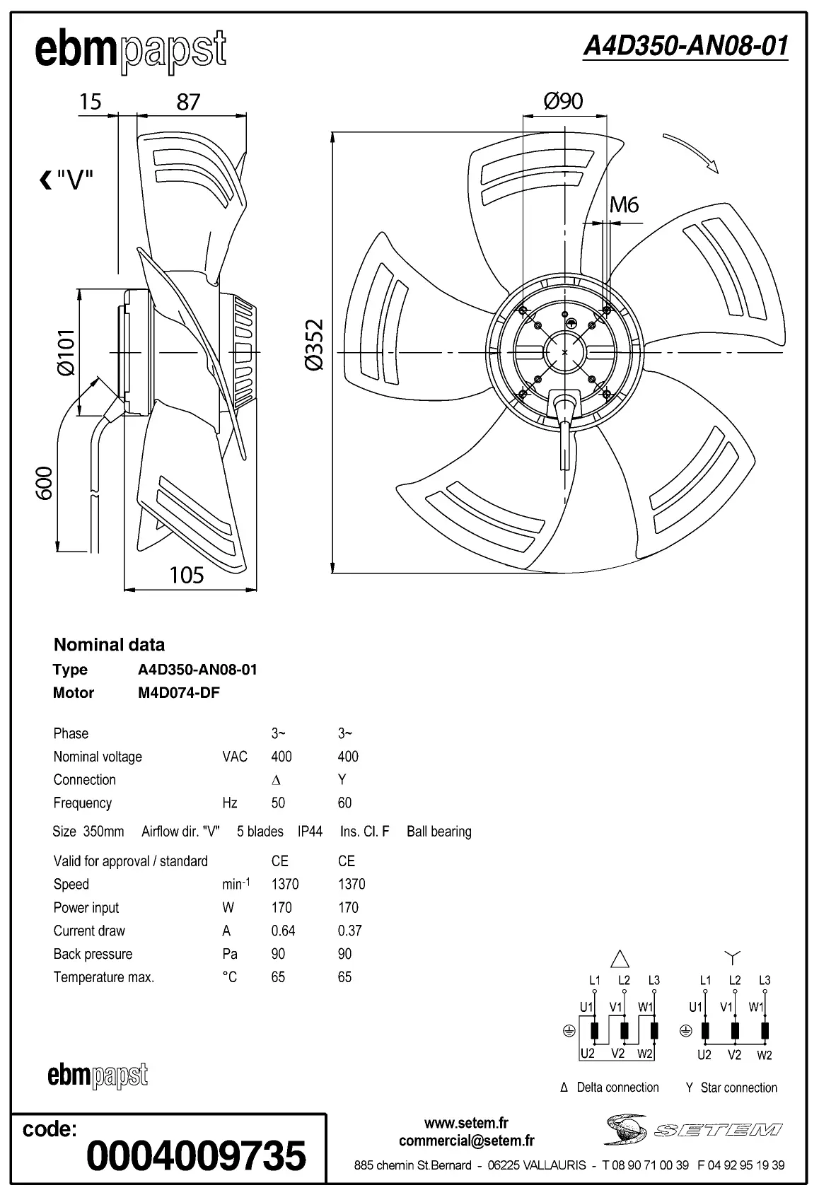 0004105422-MOTOHELICE EBMPAPST A4D350.AN08.01 2