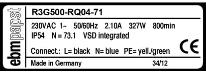 0004105429-MOTOTURBINE EBMPAPST R3G500.RQ04.71 3